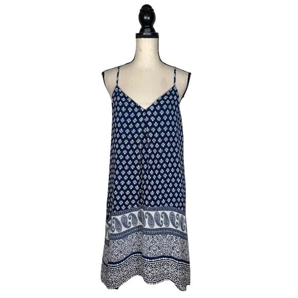 Two by Vince Camuto Blue Paisely Print Midi Slip Dress       Size: S - Picture 3 of 6